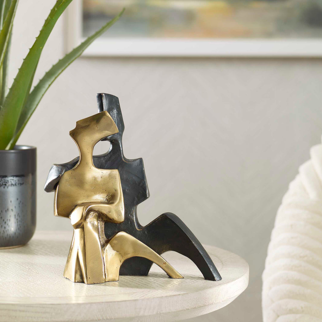 American Home Furniture Uttermost Affection Bronze Gold Sculpture, S/2