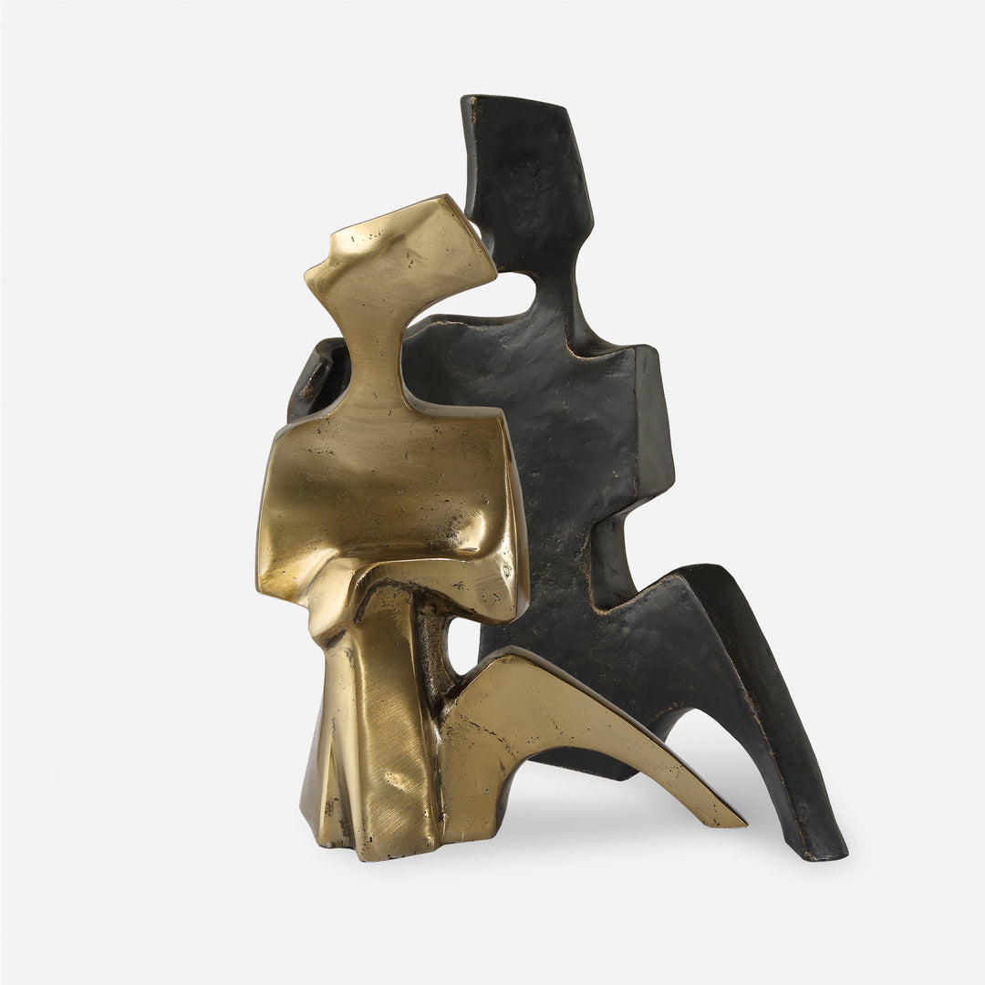 American Home Furniture | Uttermost - Affection Bronze Gold Sculpture, S/2