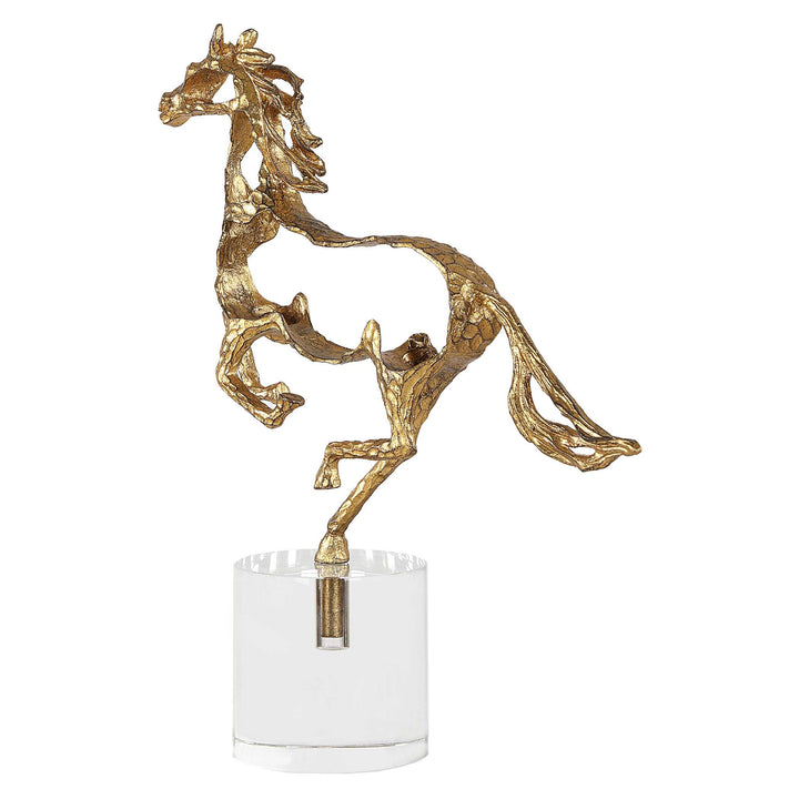 American Home Furniture Uttermost Gallop Gold Sculpture