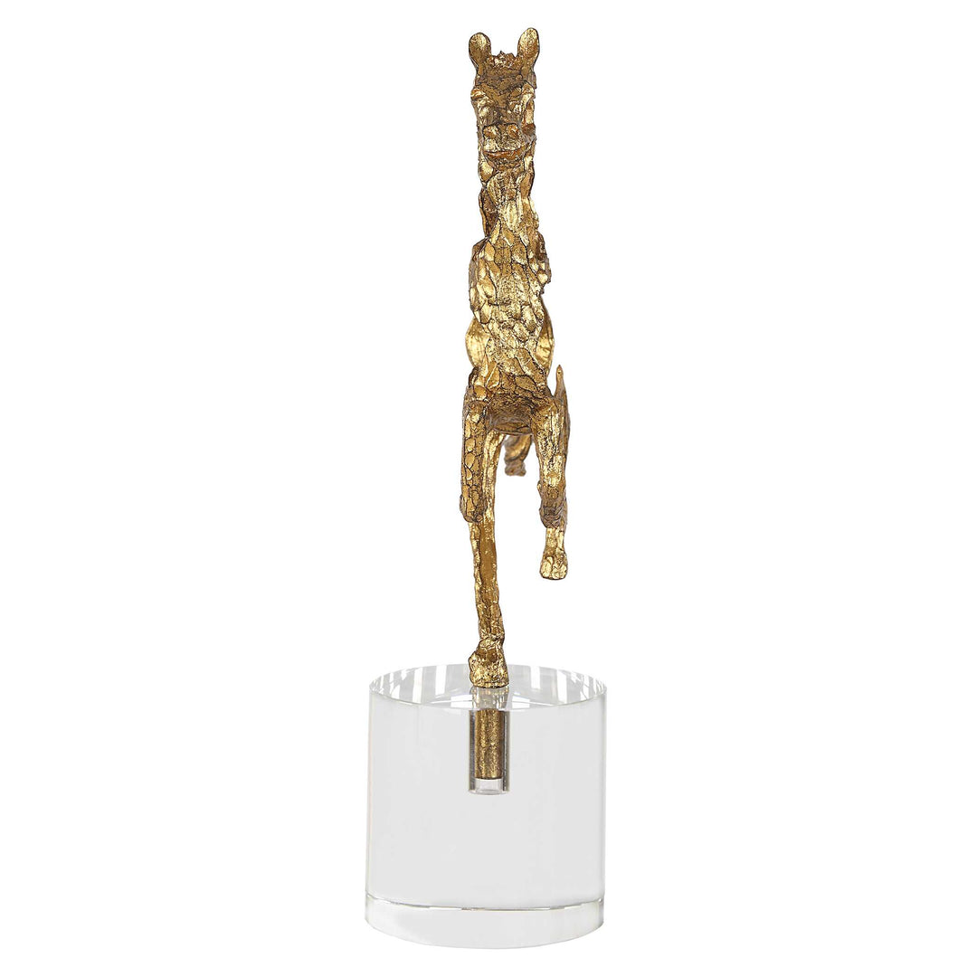 American Home Furniture Uttermost Gallop Gold Sculpture