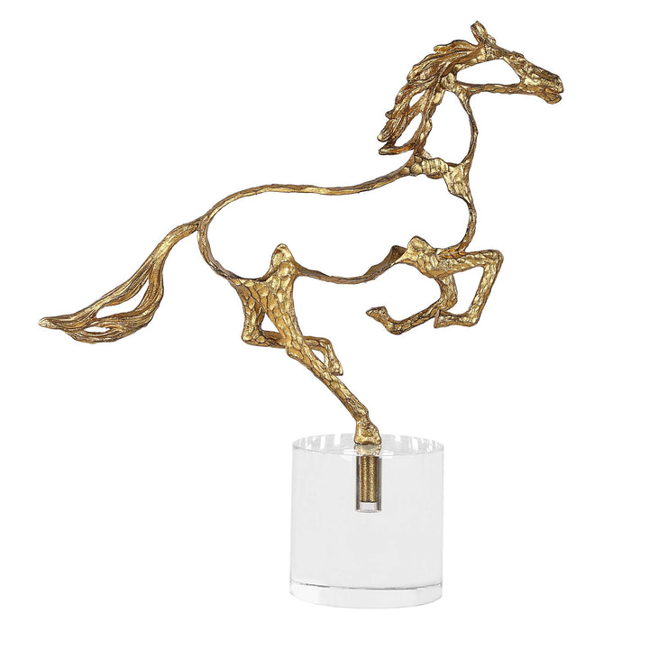 American Home Furniture Uttermost Gallop Gold Sculpture