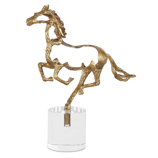 American Home Furniture Uttermost Gallop Gold Sculpture