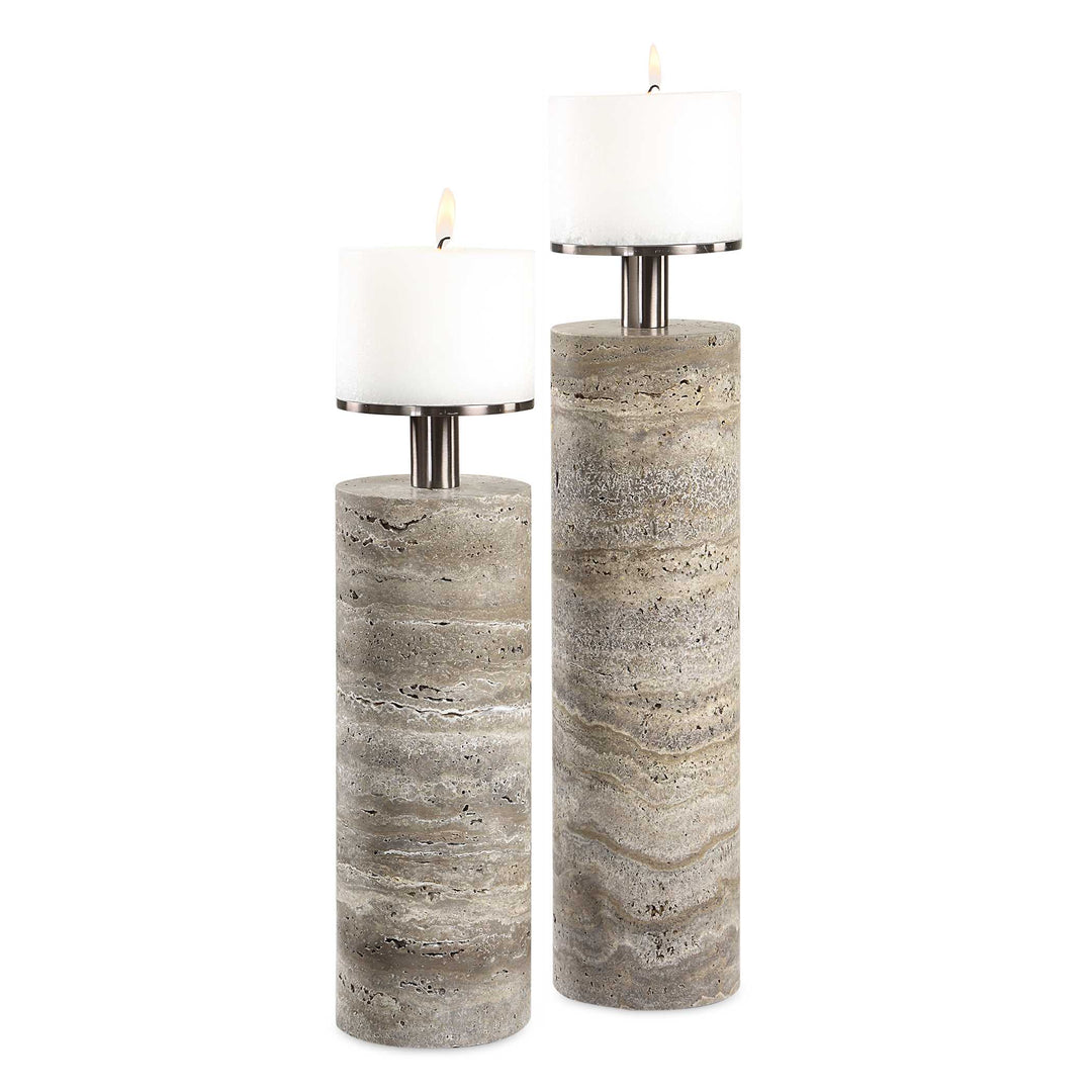 American Home Furniture Uttermost Shadowstone Candleholders Set of 2