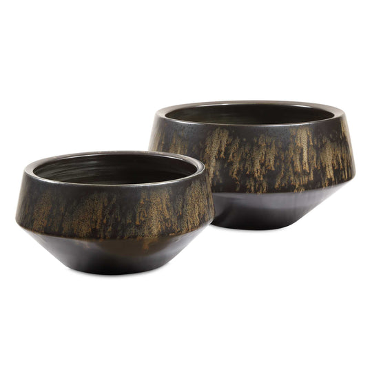 American Home Furniture Uttermost Bronze Duo Vases Set of 2