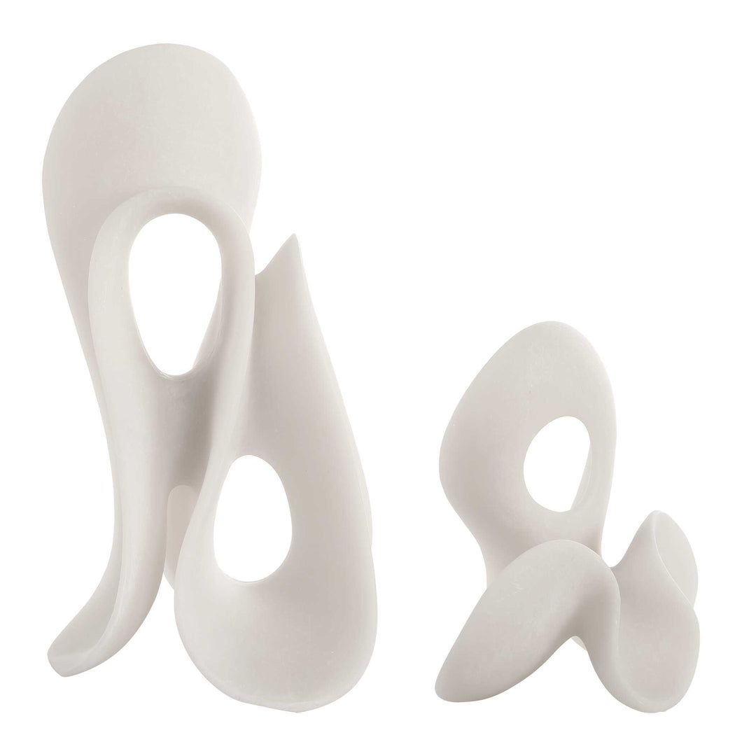 American Home Furniture Uttermost Silent Wave White Sculptures Set of 2