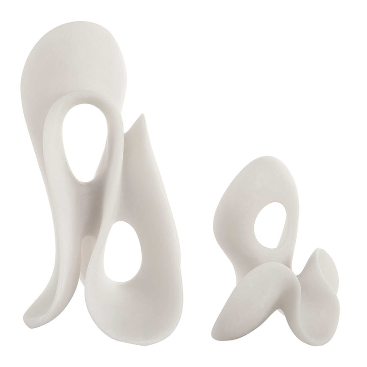 American Home Furniture Uttermost Silent Wave White Sculptures Set of 2