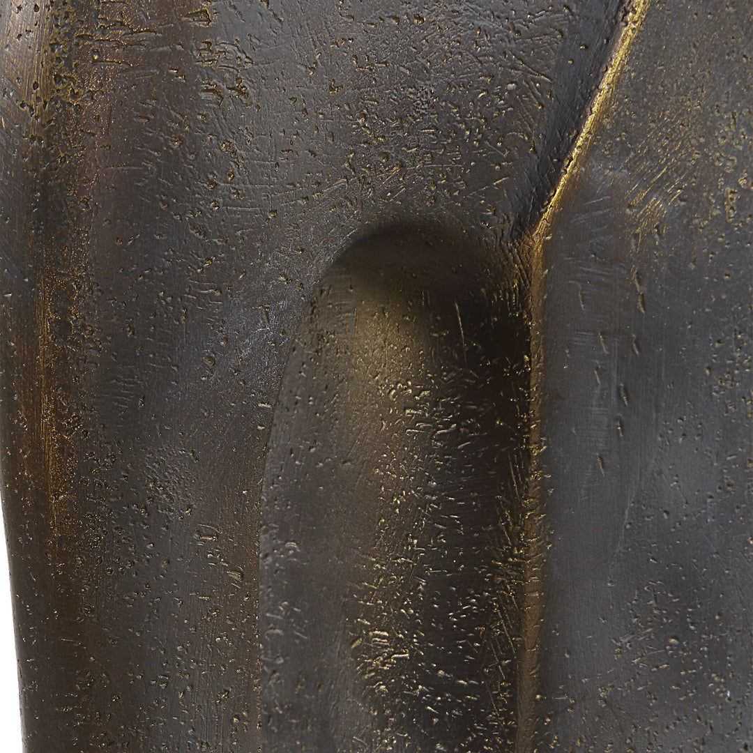 American Home Furniture Uttermost Timeless Tusk Bronze Sculptures Set of 2