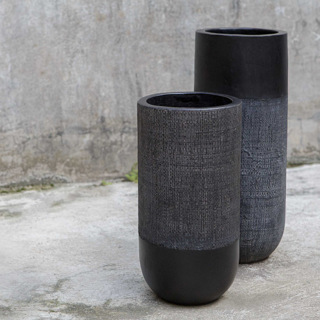 American Home Furniture Uttermost Woven Shadow Vases Set of 2