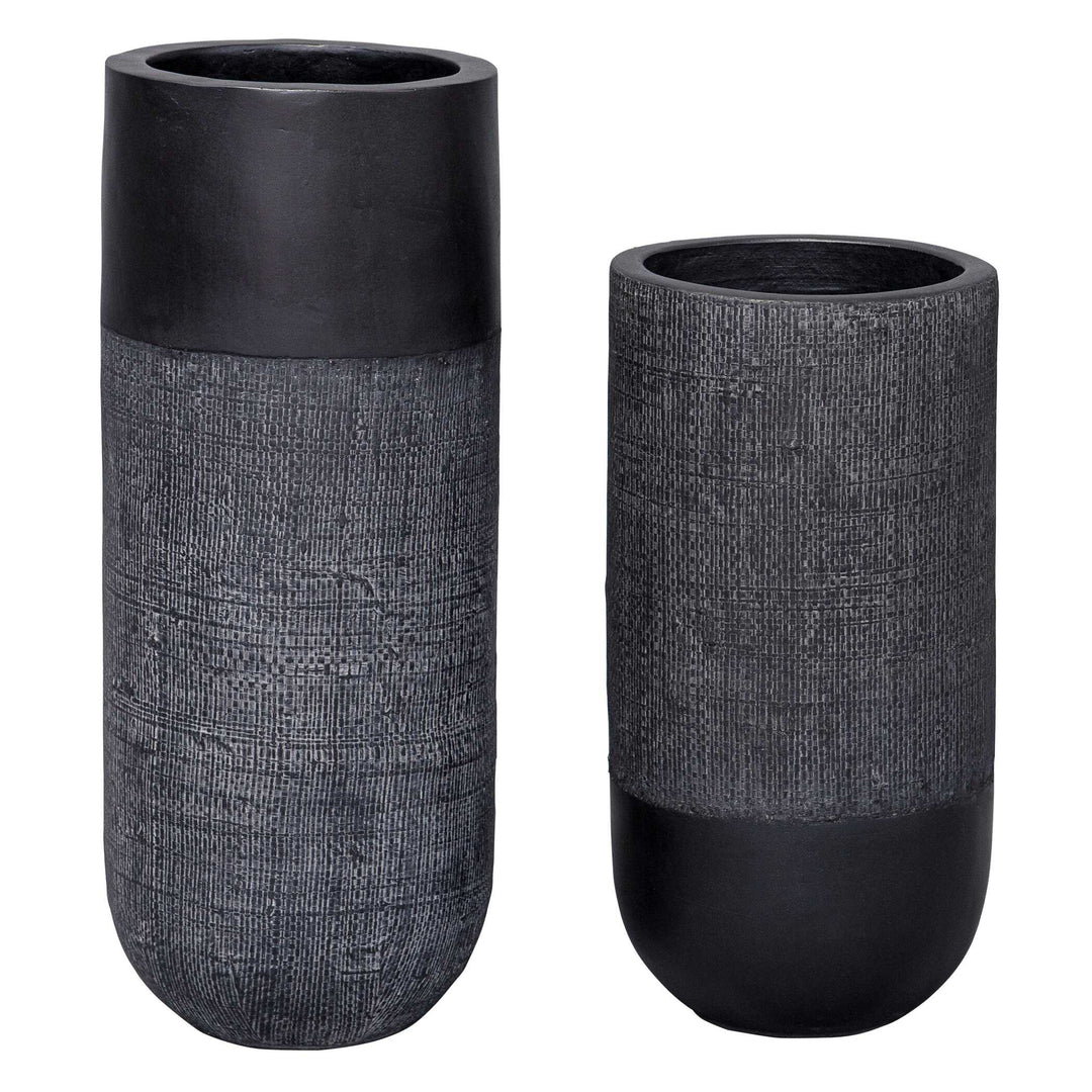 American Home Furniture Uttermost Woven Shadow Vases Set of 2