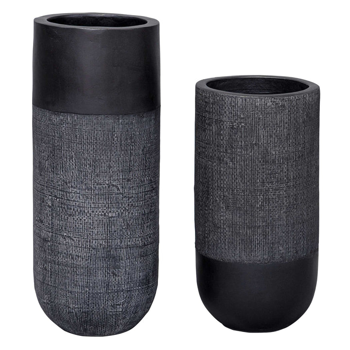 American Home Furniture Uttermost Woven Shadow Vases Set of 2