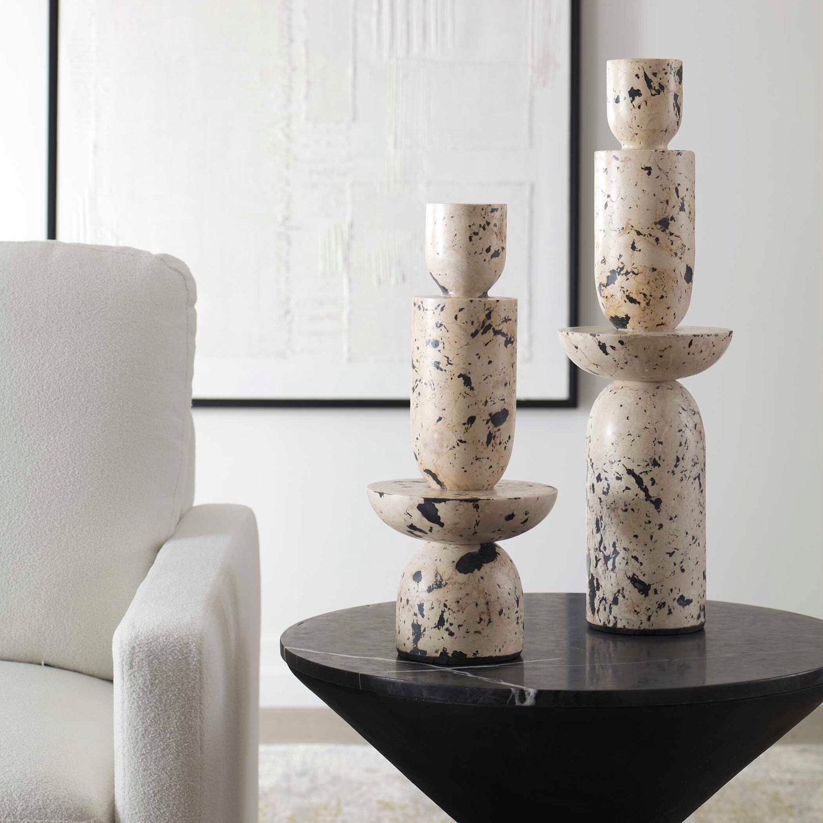 American Home Furniture Uttermost Nouveau Tower Sculptures Set of 2