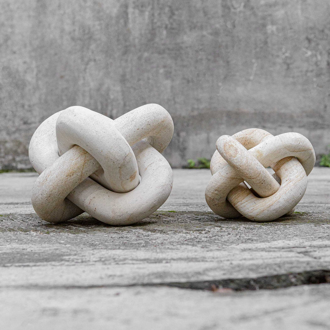 American Home Furniture Uttermost Limestone Link Sculptures Set of 2