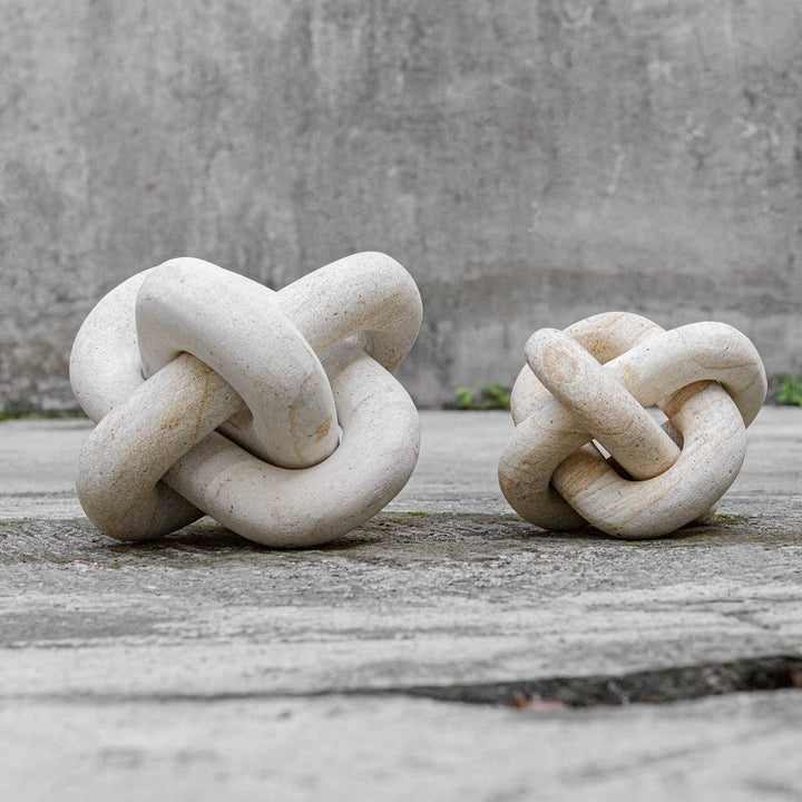 American Home Furniture Uttermost Limestone Link Sculptures Set of 2