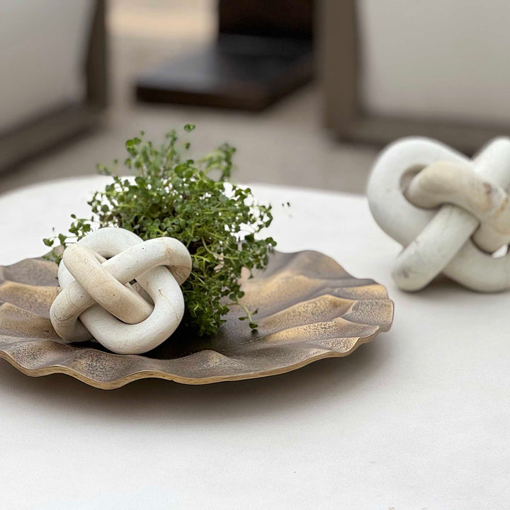 American Home Furniture Uttermost Limestone Link Sculptures Set of 2