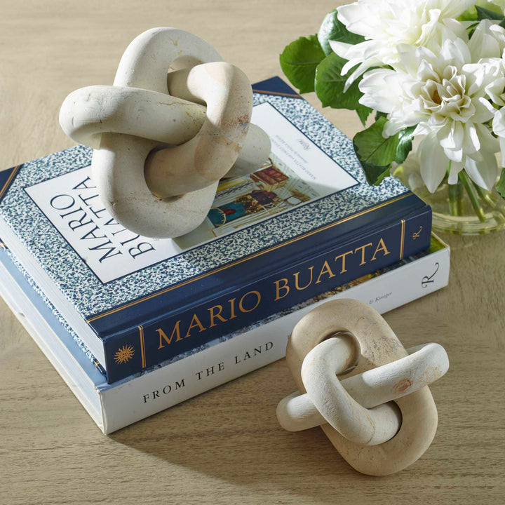 American Home Furniture Uttermost Limestone Link Sculptures Set of 2