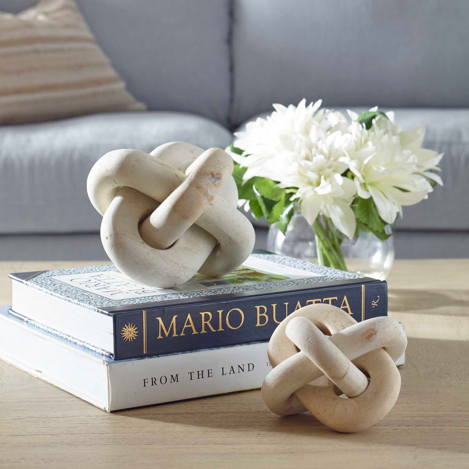 American Home Furniture Uttermost Limestone Link Sculptures Set of 2