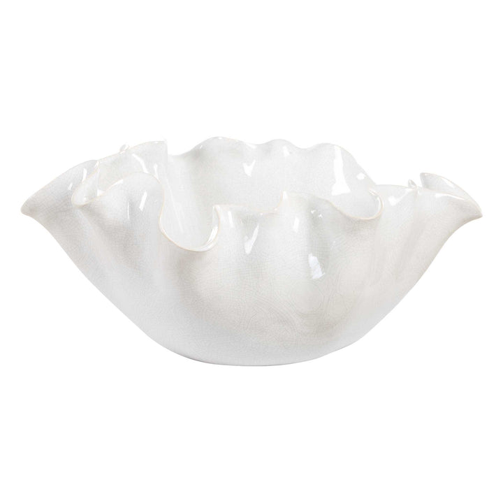 American Home Furniture Uttermost Ruffle White Bloom Bowl