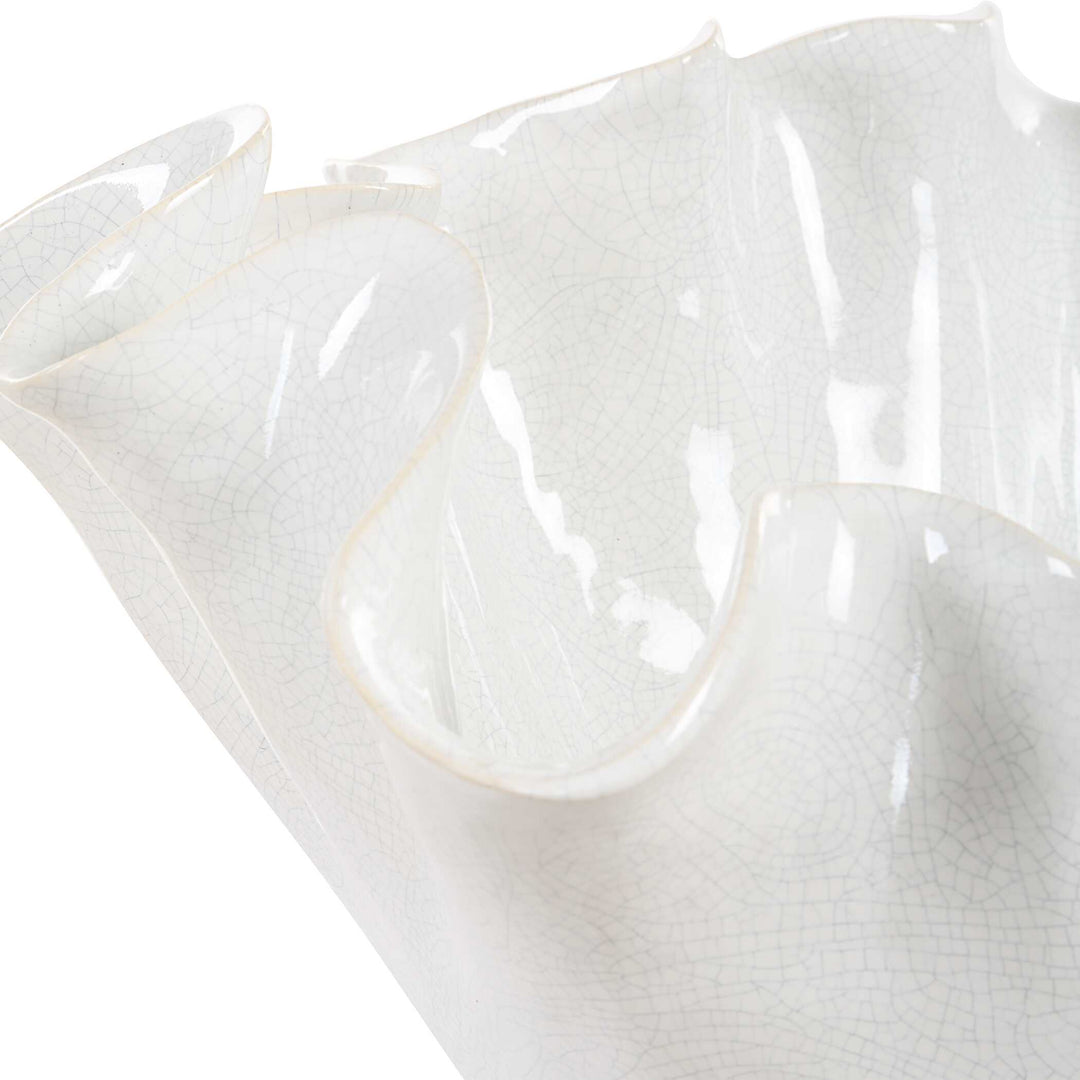 American Home Furniture Uttermost Ruffle White Bloom Bowl