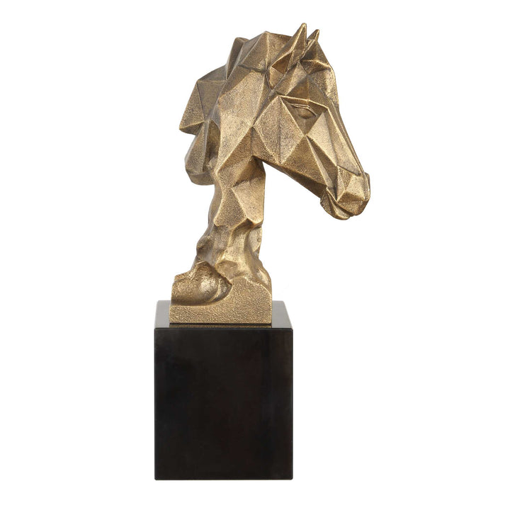 American Home Furniture Uttermost Chiseled Horse Bust Sculpture