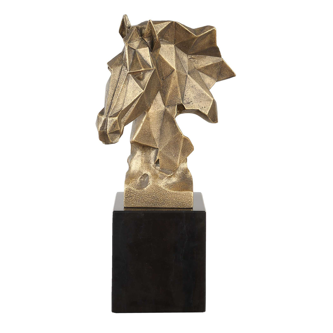 American Home Furniture Uttermost Chiseled Horse Bust Sculpture