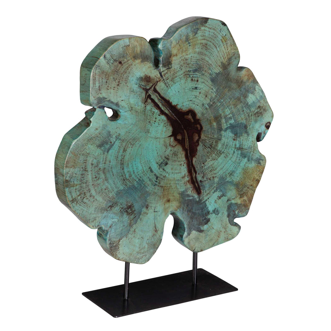 American Home Furniture Uttermost Bahati Wood Blue Sculpture