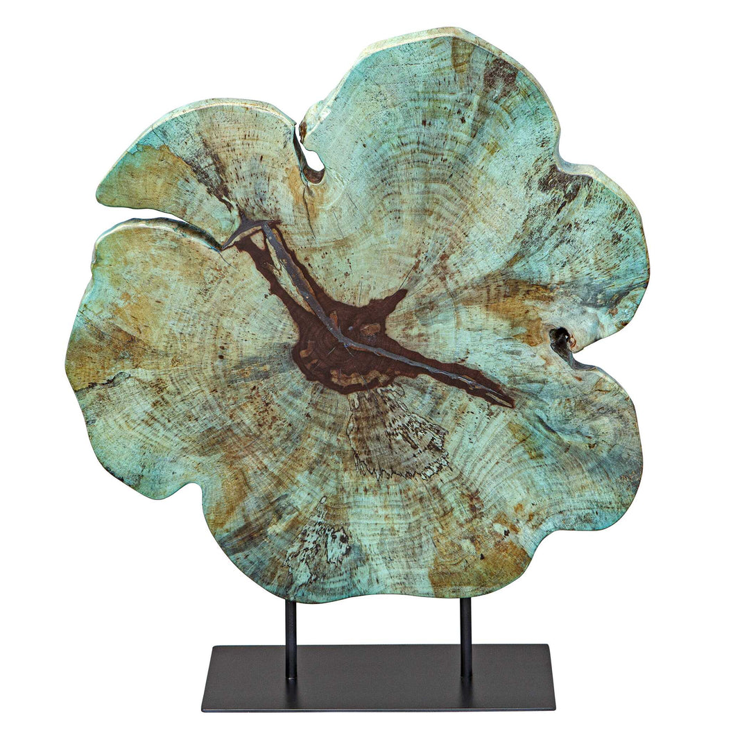 American Home Furniture Uttermost Bahati Wood Blue Sculpture