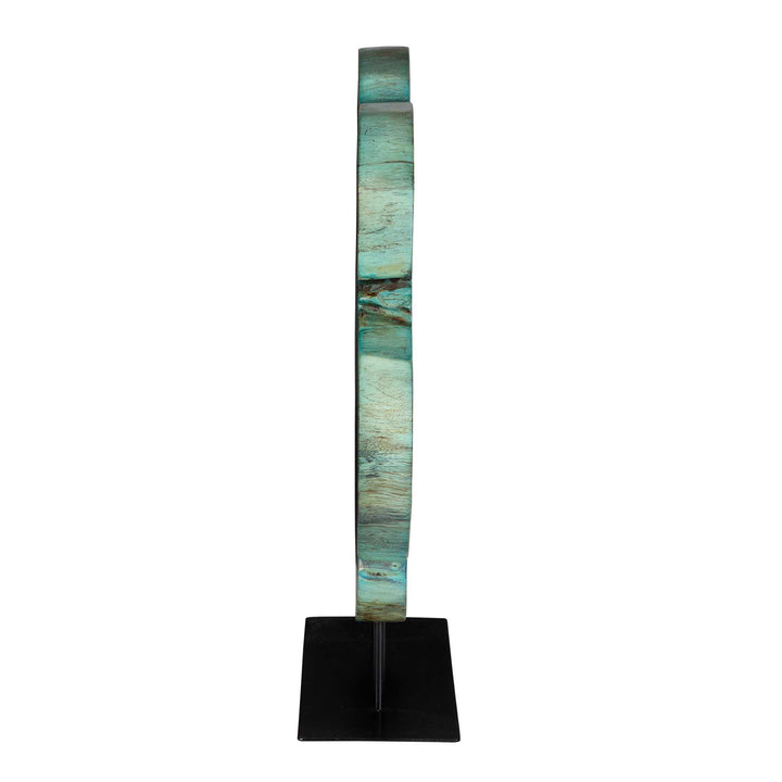 American Home Furniture Uttermost Bahati Wood Blue Sculpture