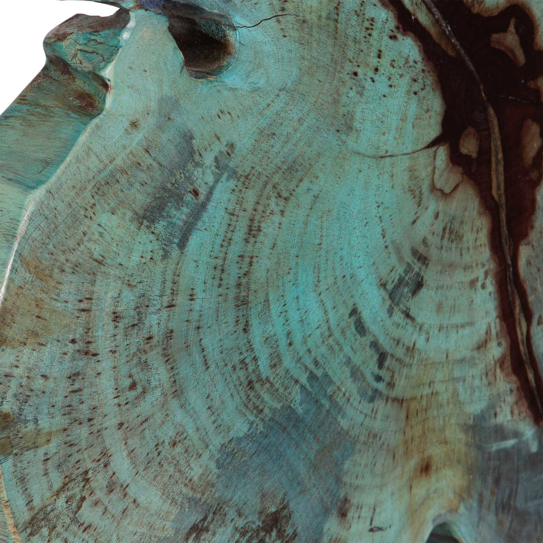 American Home Furniture Uttermost Bahati Wood Blue Sculpture