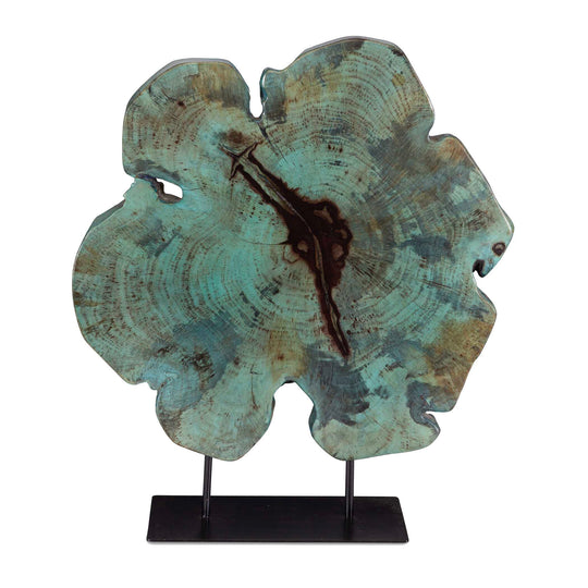 American Home Furniture Uttermost Bahati Wood Blue Sculpture