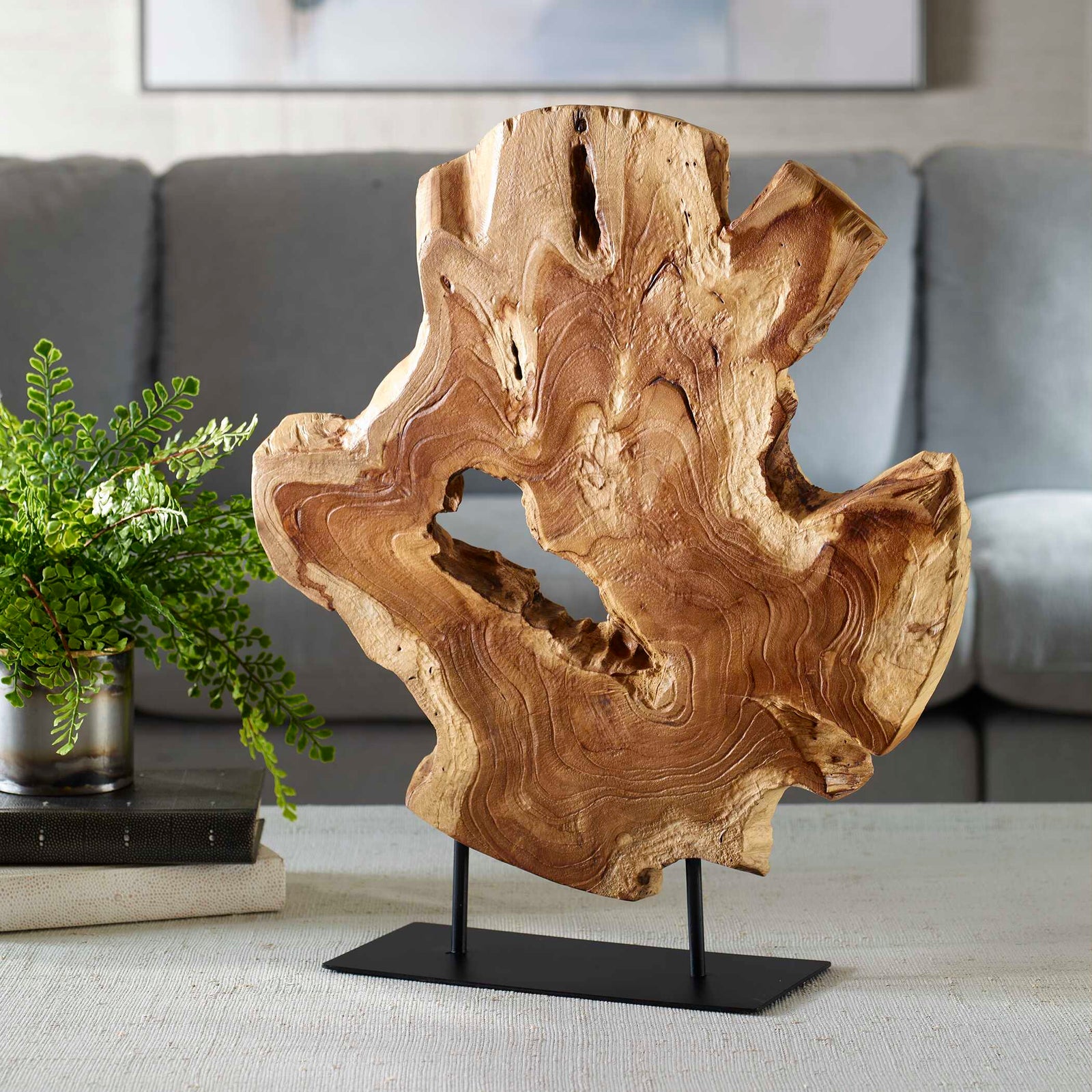 American Home Furniture Uttermost Bahati Wood Natural Sculpture
