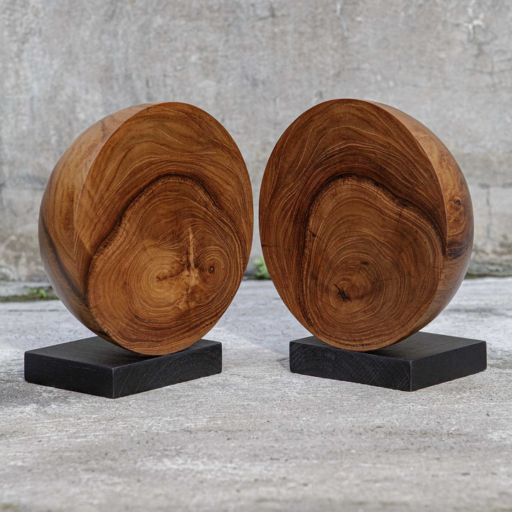 American Home Furniture Uttermost Teak And Noir Bookends Set of 2