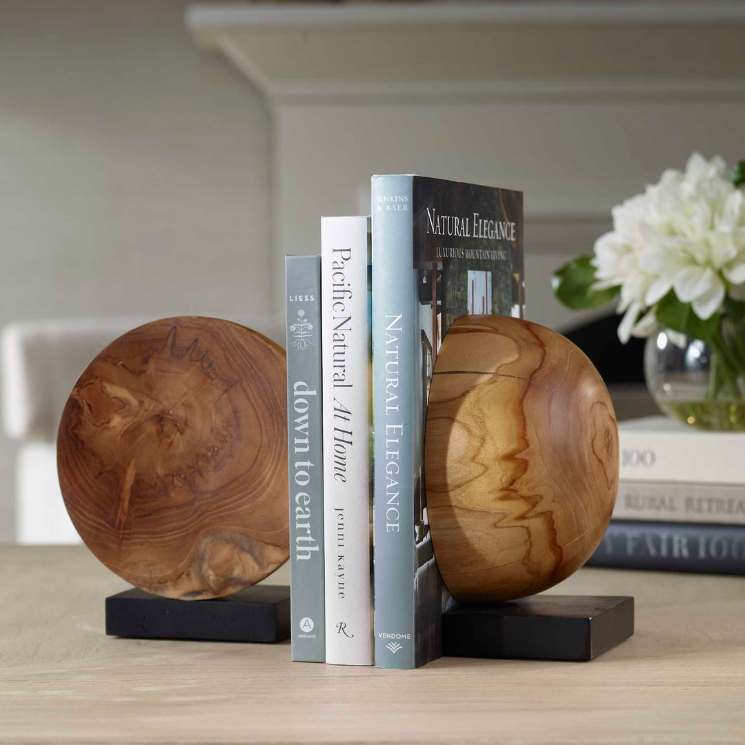American Home Furniture Uttermost Teak And Noir Bookends Set of 2