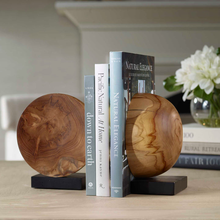 American Home Furniture Uttermost Teak And Noir Bookends Set of 2
