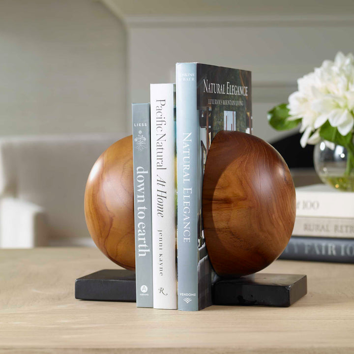 American Home Furniture Uttermost Teak And Noir Bookends Set of 2