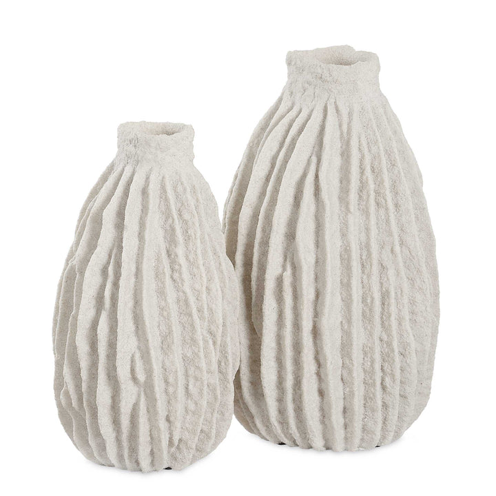 American Home Furniture Uttermost Ivory Ridge Vases Set of 2