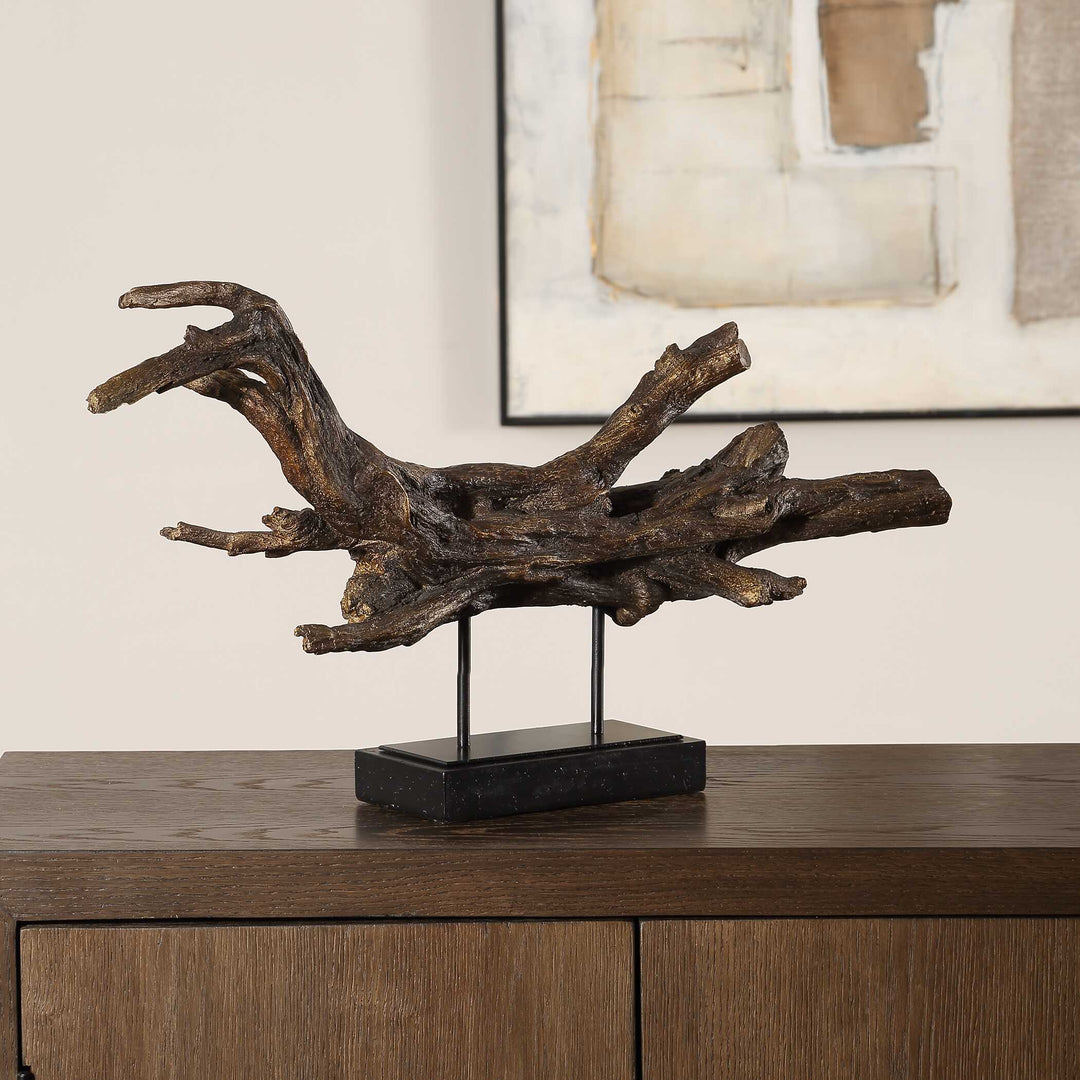 American Home Furniture Uttermost Gilded Sculpture Branch