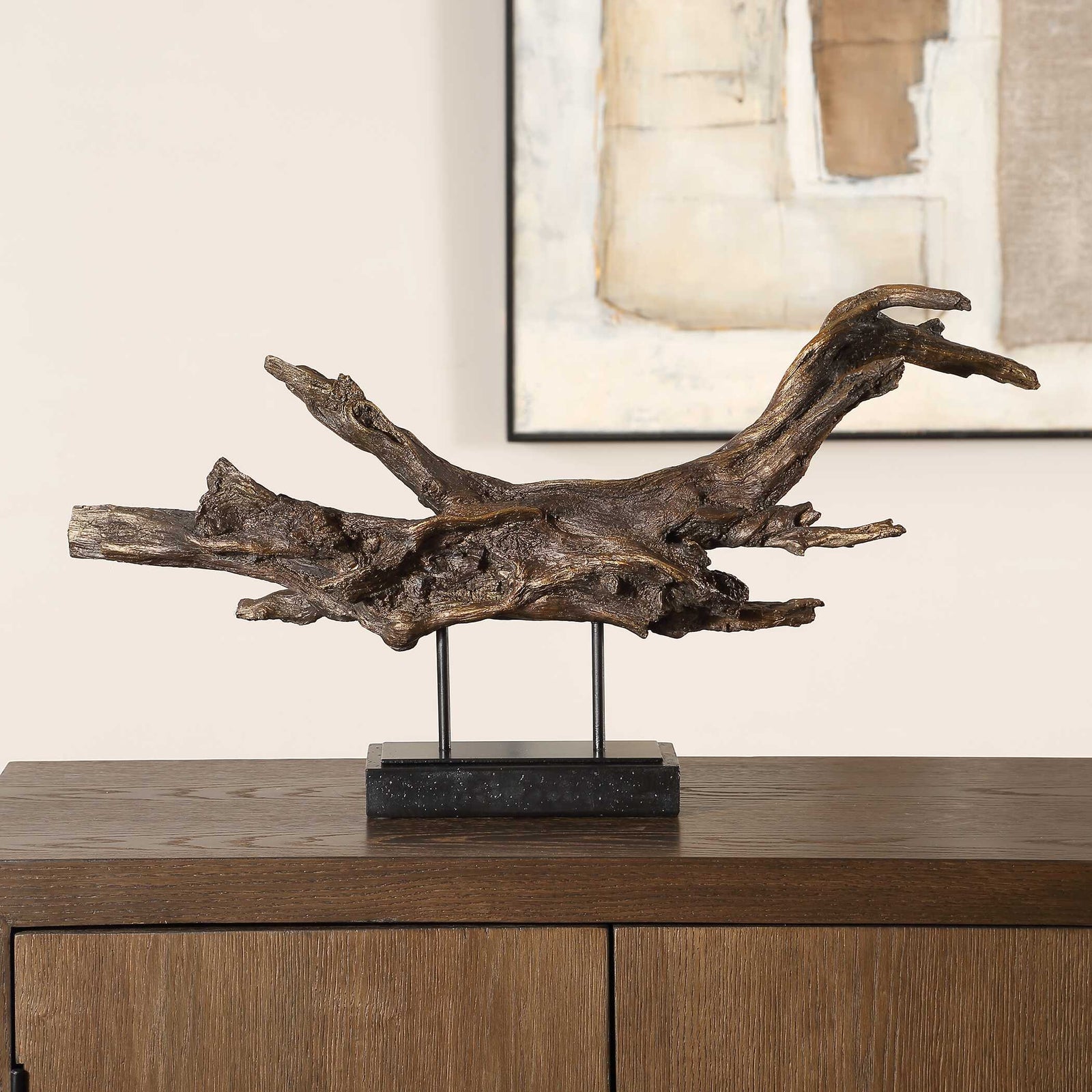 American Home Furniture Uttermost Gilded Sculpture Branch