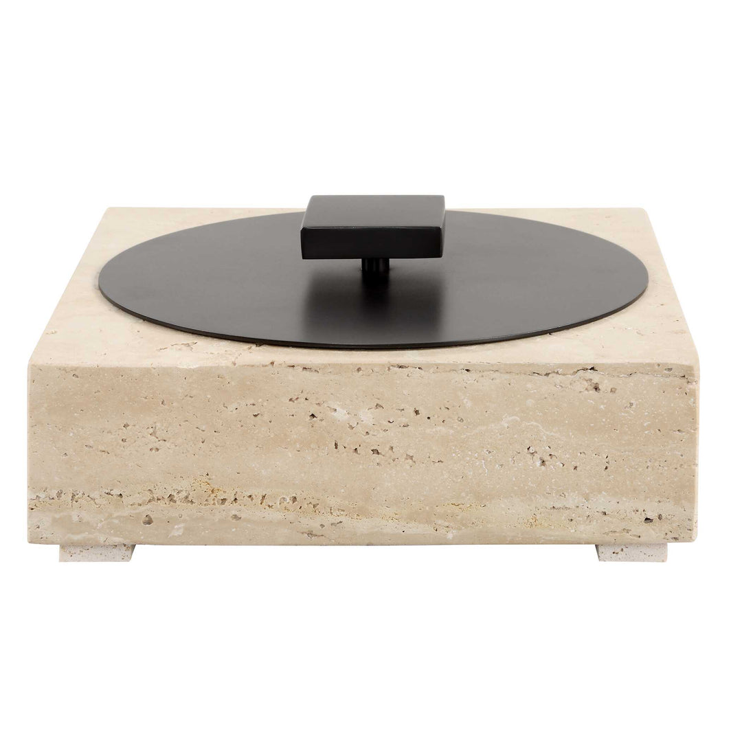 American Home Furniture Uttermost Natural Luxe Travertine Box