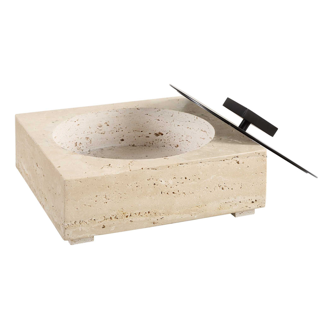 American Home Furniture Uttermost Natural Luxe Travertine Box