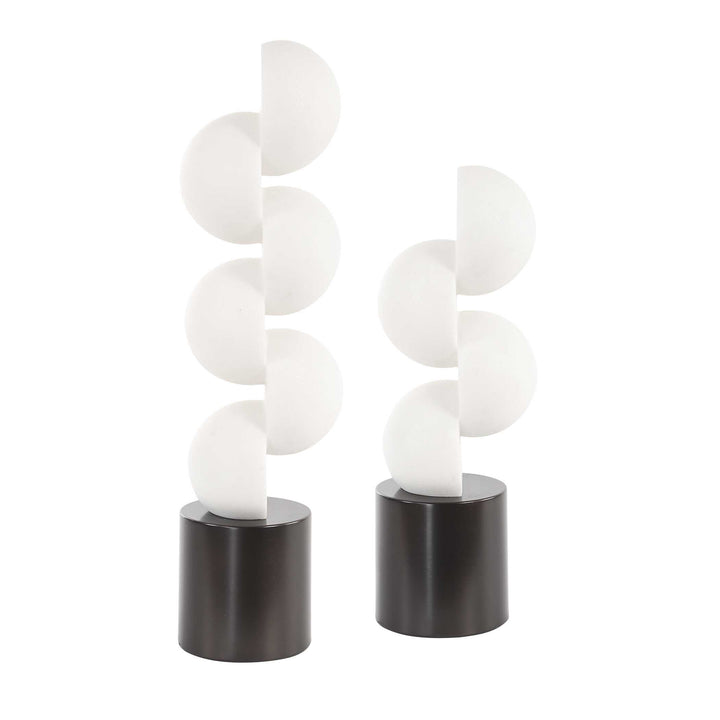 American Home Furniture Uttermost Symmetry White Sculptures Set of 2