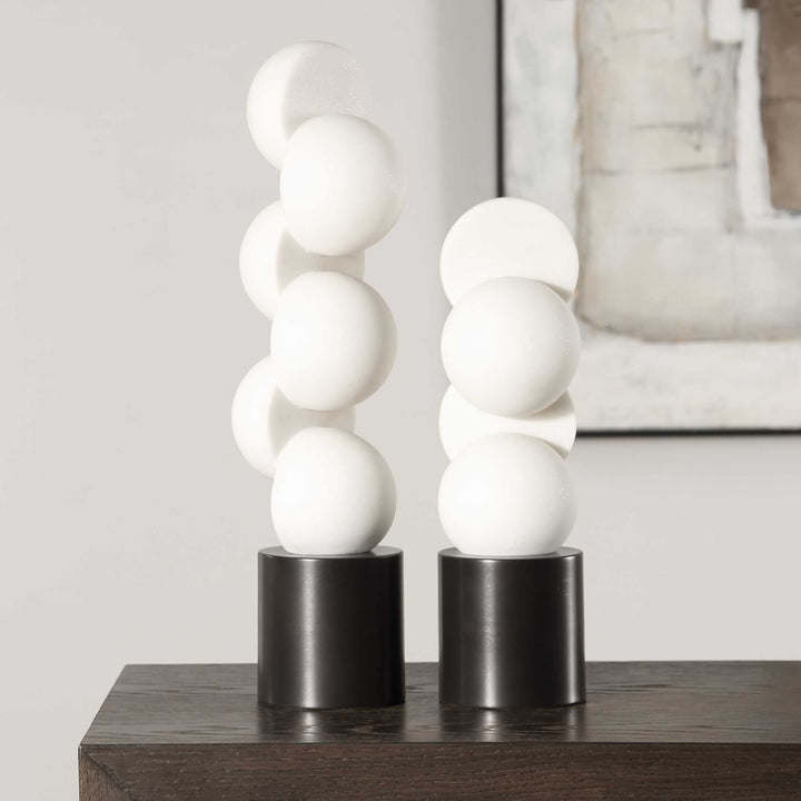 American Home Furniture Uttermost Symmetry White Sculptures Set of 2