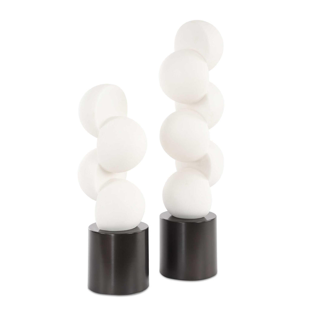 Symmetry White Sculptures - Set of 2 - AmericanHomeFurniture