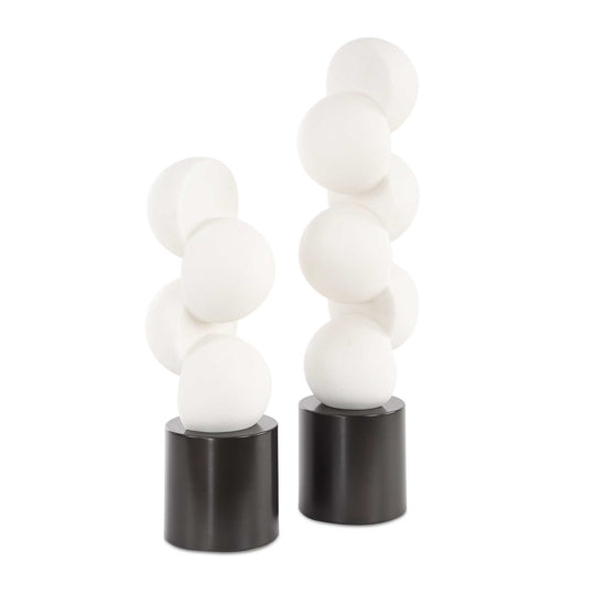 American Home Furniture Uttermost Symmetry White Sculptures Set of 2