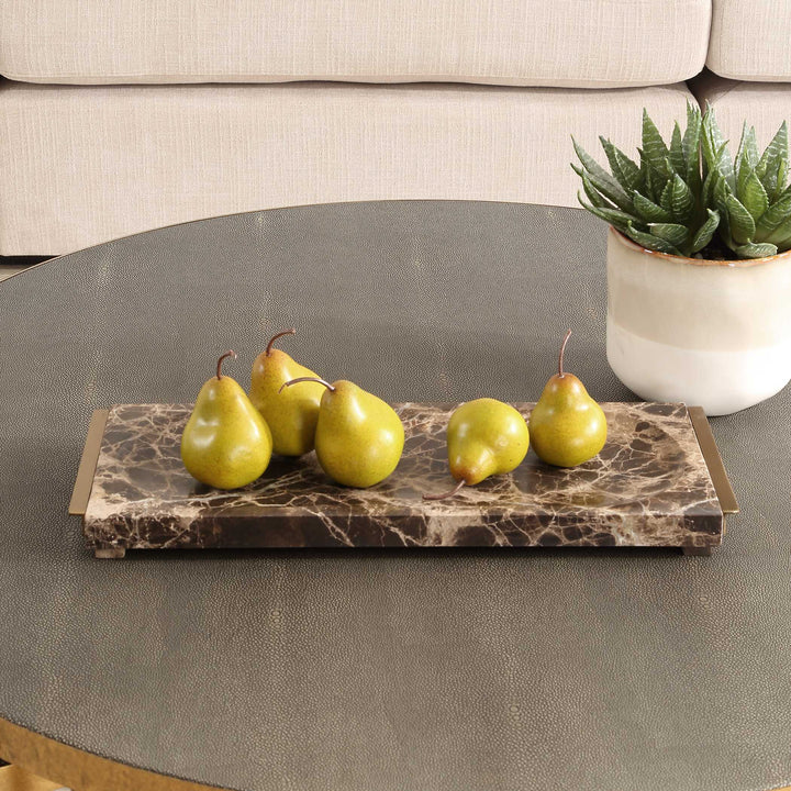 American Home Furniture Uttermost Marble Tray Crest