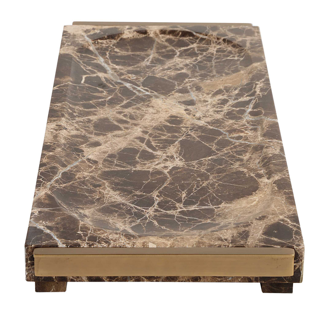 American Home Furniture Uttermost Marble Tray Crest