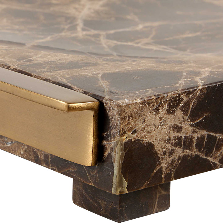 American Home Furniture Uttermost Marble Tray Crest