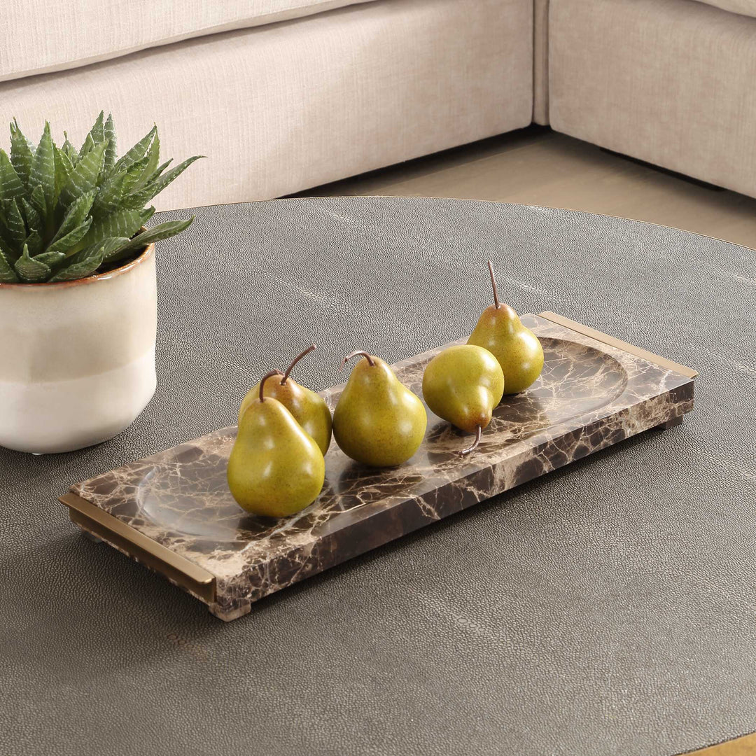 American Home Furniture Uttermost Marble Tray Crest