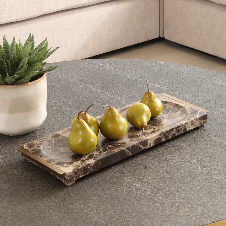 American Home Furniture Uttermost Marble Tray Crest