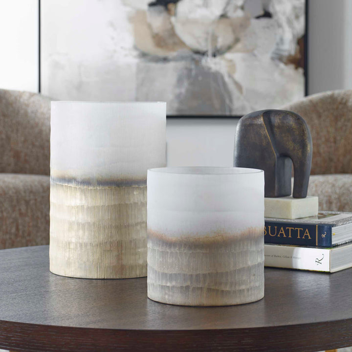 American Home Furniture Uttermost Ombra Modern Vases Set of 2