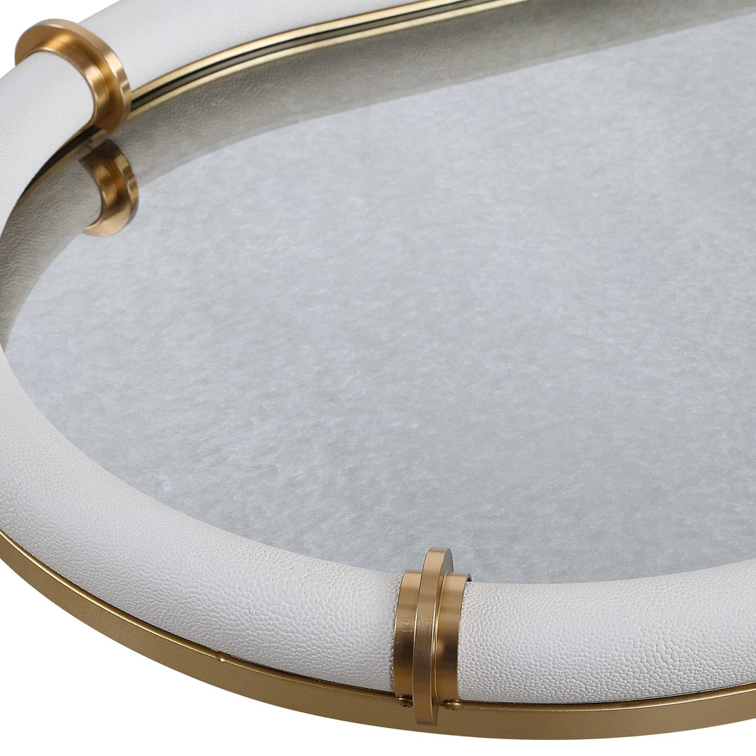 American Home Furniture Uttermost Cyprus Leather Oval Tray